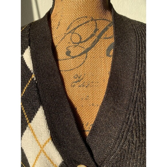 OOAK? Harlequin Crop Top Joker Devolution Cable Knit CARDIGAN Sweater Size 3X - Picture 6 of 12